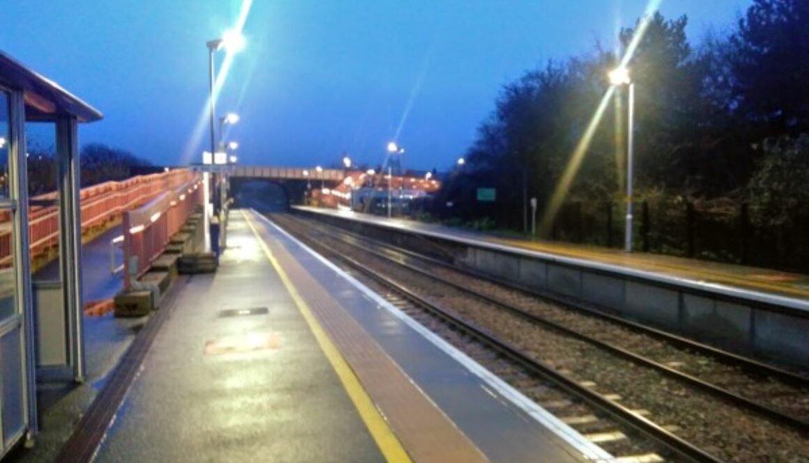 Honeybourne station at night