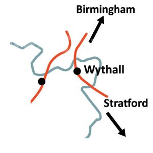 Wythall on the Shakespeare Line map
