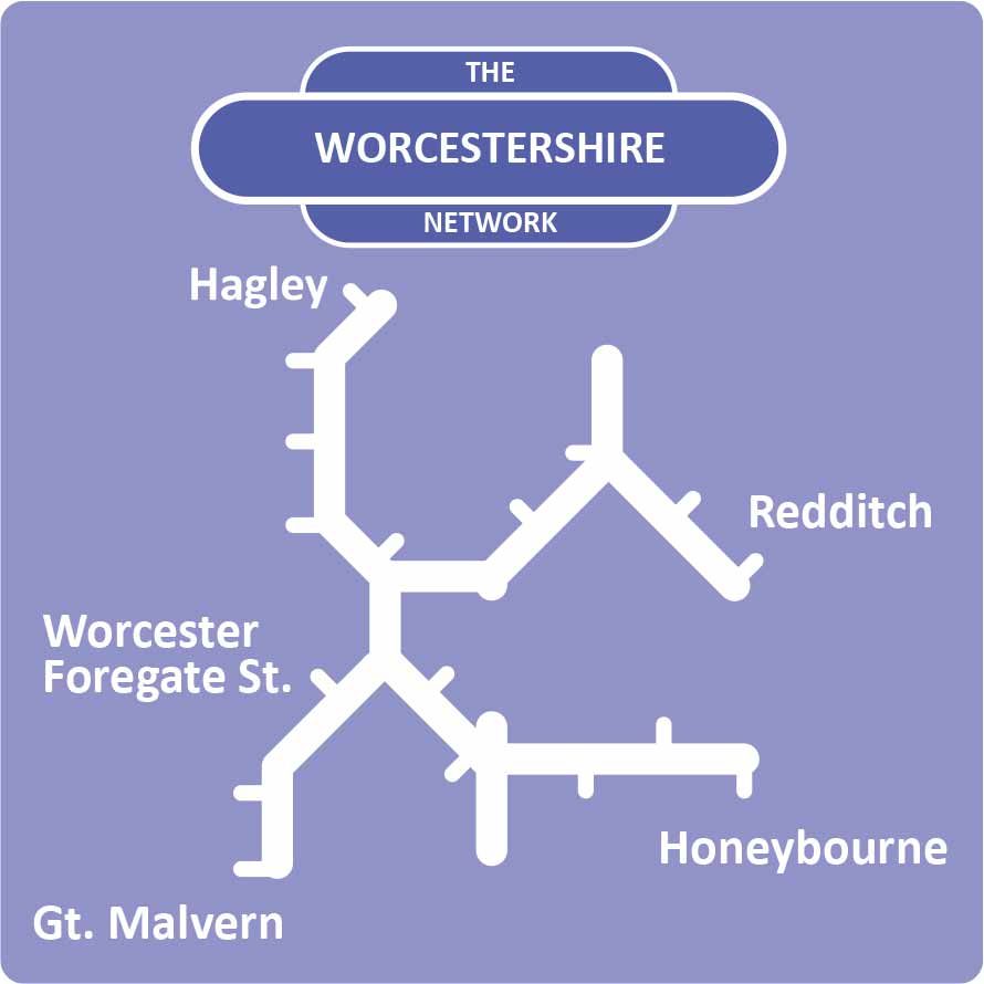 Worcestershire Rail Network Map