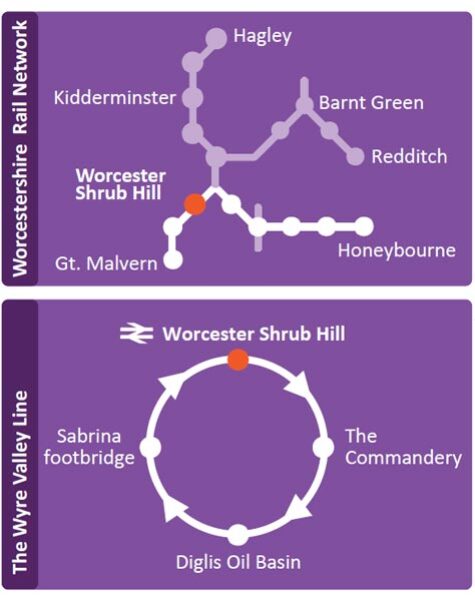 Worcester-Shrub-Hill-Station-Circular-Walk-Route